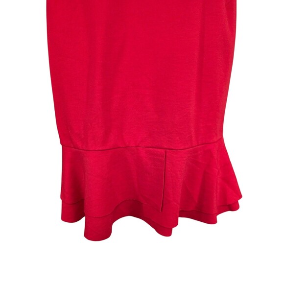 Anthropologie Top Womans Large Red Cressida Mock Neck Tank Ruffle Resort - Picture 4 of 9